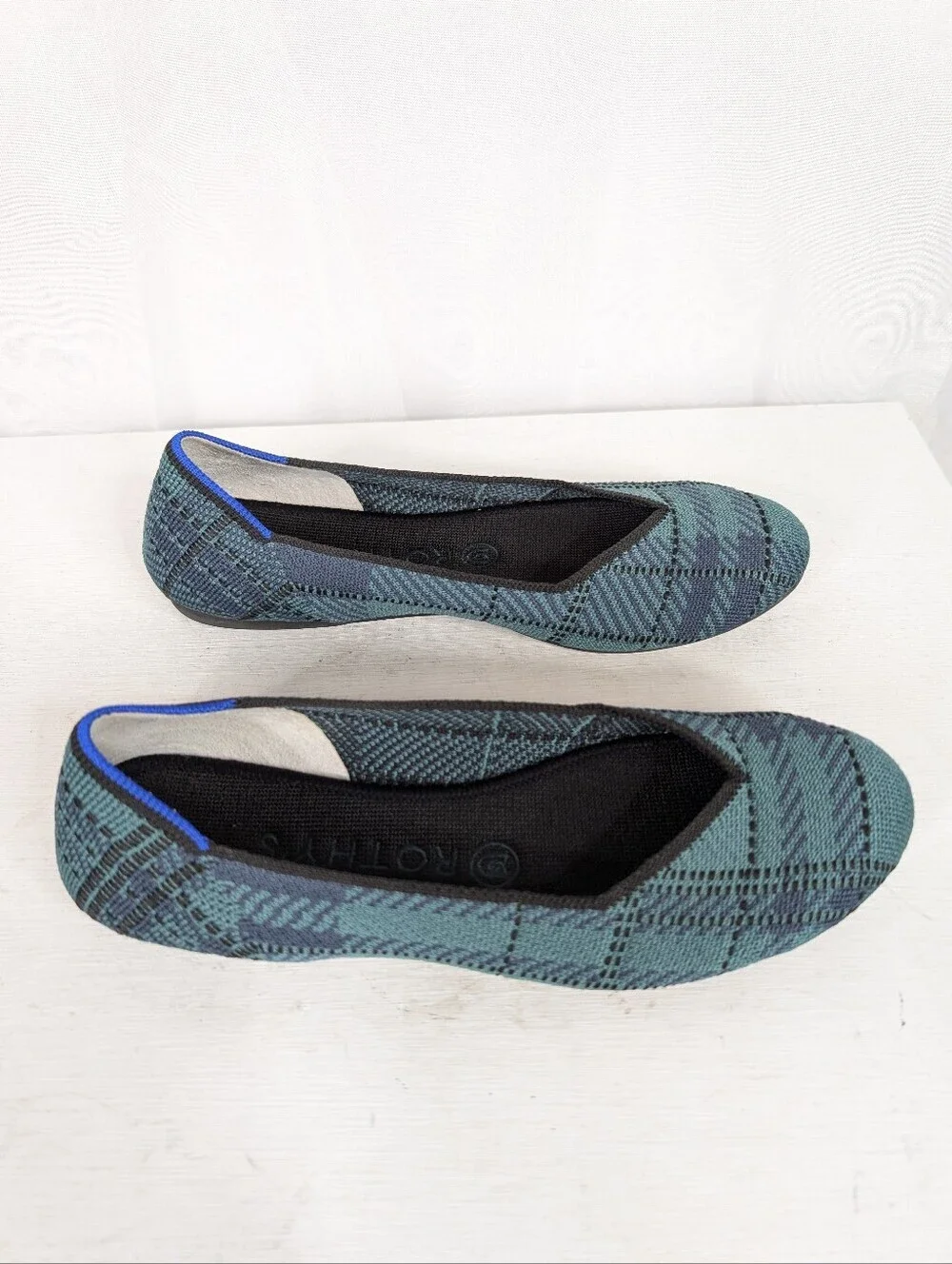 Rothy's The Flat Pine Plaid Round Toe Classic Flats - Size 7.5